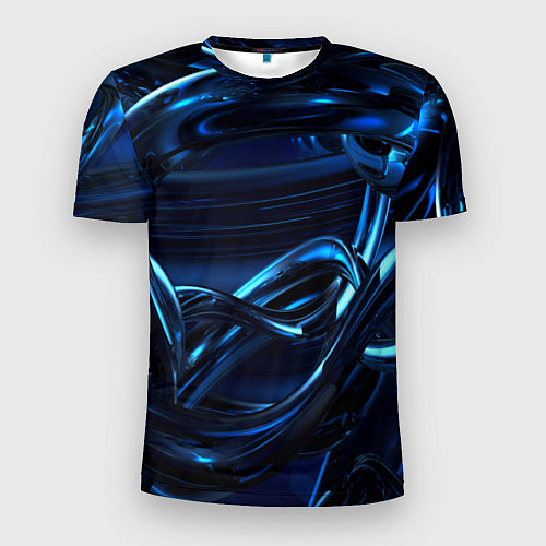 Мужская спорт-футболка Фрактальный узор волны / 3D-принт – фото 1
