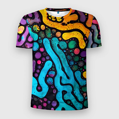 Мужская спорт-футболка Цветные микроорганизмы / 3D-принт – фото 1