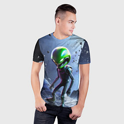 Футболка спортивная мужская Alien during a space storm, цвет: 3D-принт — фото 2