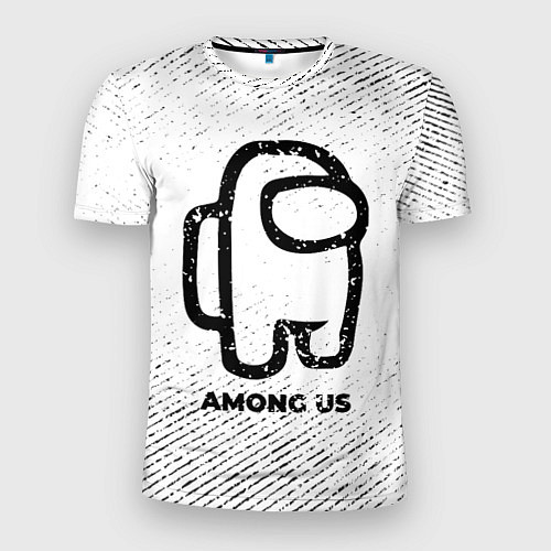 Мужская спорт-футболка Among Us с потертостями на светлом фоне / 3D-принт – фото 1