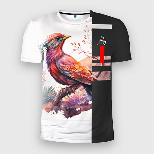 Мужская спорт-футболка Птичка на ветке / 3D-принт – фото 1