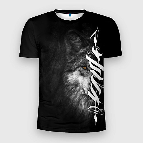Мужская спорт-футболка Волк с узором / 3D-принт – фото 1
