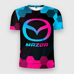 Мужская спорт-футболка Mazda - neon gradient