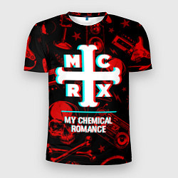 Футболка спортивная мужская My Chemical Romance rock glitch, цвет: 3D-принт