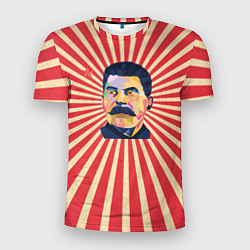 Футболка спортивная мужская Сталин полигональный, цвет: 3D-принт