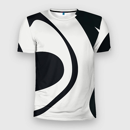 Мужская спорт-футболка Черная абстракция из фигур / 3D-принт – фото 1