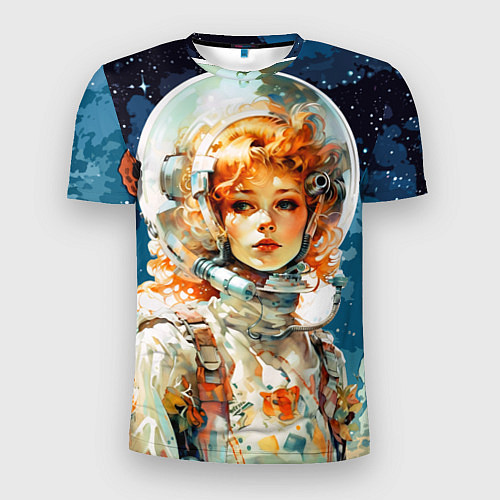 Мужская спорт-футболка Рыжая девушка космонавт / 3D-принт – фото 1