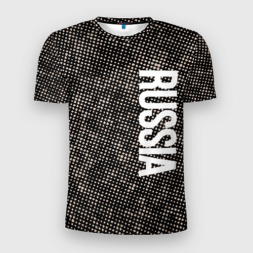 Мужская спорт-футболка Россия на фоне узора медного цвета / 3D-принт – фото 1