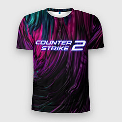 Мужская спорт-футболка Counter strike 2 цветная абстракция