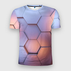 Мужская спорт-футболка Металлические шестиугольники