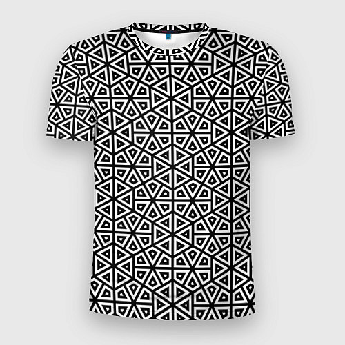 Мужская спорт-футболка Ромбическо-треугольная абстракция / 3D-принт – фото 1