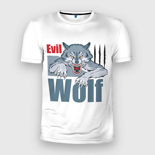 Мужская спорт-футболка Злой волк - оскал / 3D-принт – фото 1