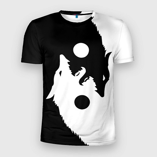 Мужская спорт-футболка Инь-Ян волки / 3D-принт – фото 1