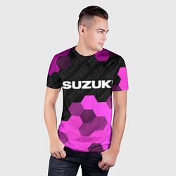 Футболка спортивная мужская Suzuki pro racing: символ сверху, цвет: 3D-принт — фото 2