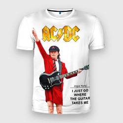 Мужская спорт-футболка Ангус Янг рок группа ACDC