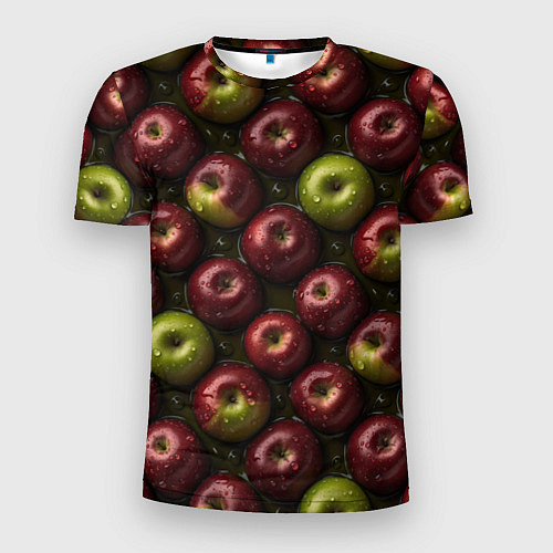 Мужская спорт-футболка Сочная текстура из яблок / 3D-принт – фото 1