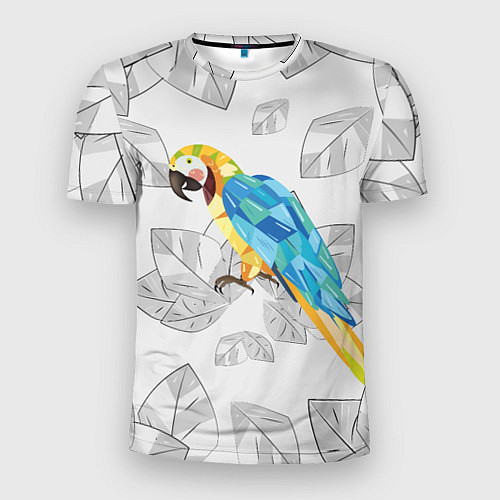 Мужская спорт-футболка Попугай на сером фоне / 3D-принт – фото 1
