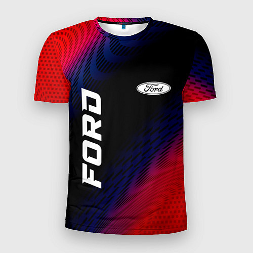 Мужская спорт-футболка Ford красный карбон / 3D-принт – фото 1