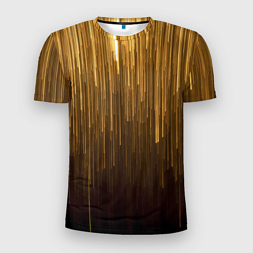 Мужская спорт-футболка Золотистые полосы свисают / 3D-принт – фото 1