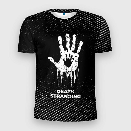 Мужская спорт-футболка Death Stranding с потертостями на темном фоне / 3D-принт – фото 1