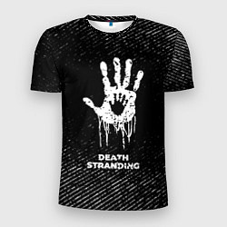 Мужская спорт-футболка Death Stranding с потертостями на темном фоне