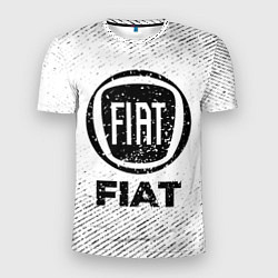 Мужская спорт-футболка Fiat с потертостями на светлом фоне