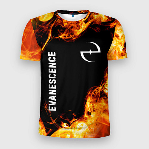 Мужская спорт-футболка Evanescence и пылающий огонь / 3D-принт – фото 1