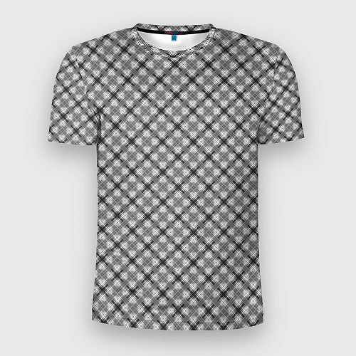 Мужская спорт-футболка Серый узор в косую клетку / 3D-принт – фото 1