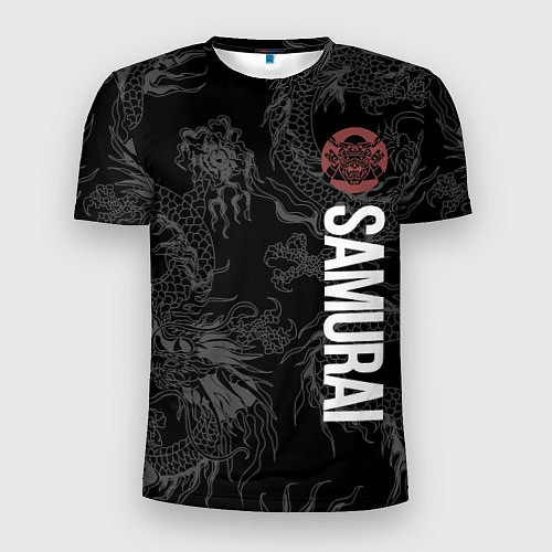 Мужская спорт-футболка Одинокий самурай и дракон / 3D-принт – фото 1