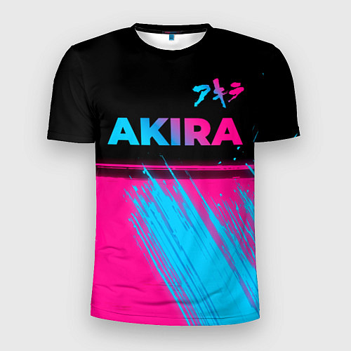 Мужская спорт-футболка Akira - neon gradient: символ сверху / 3D-принт – фото 1