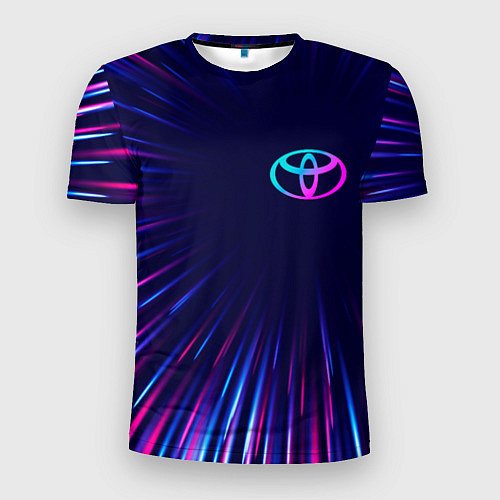 Мужская спорт-футболка Toyota neon speed lines / 3D-принт – фото 1
