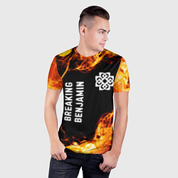 Футболка спортивная мужская Breaking Benjamin и пылающий огонь, цвет: 3D-принт — фото 2