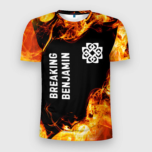 Мужская спорт-футболка Breaking Benjamin и пылающий огонь / 3D-принт – фото 1