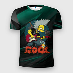 Мужская спорт-футболка Rock music Simpsons