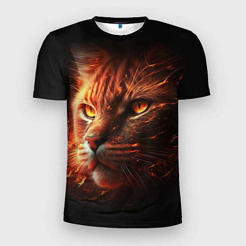 Мужская спорт-футболка Огненный рыжий кот / 3D-принт – фото 1