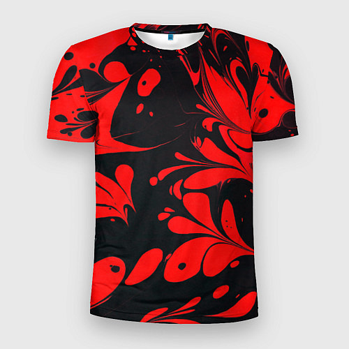 Мужская спорт-футболка Красно-черный узор / 3D-принт – фото 1