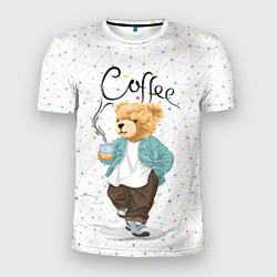 Мужская спорт-футболка Медведь с кофе