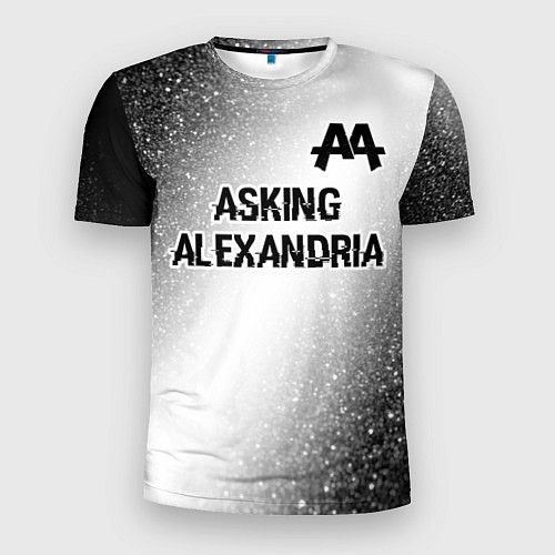 Мужская спорт-футболка Asking Alexandria glitch на светлом фоне: символ с / 3D-принт – фото 1