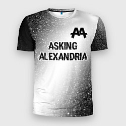 Мужская спорт-футболка Asking Alexandria glitch на светлом фоне: символ с