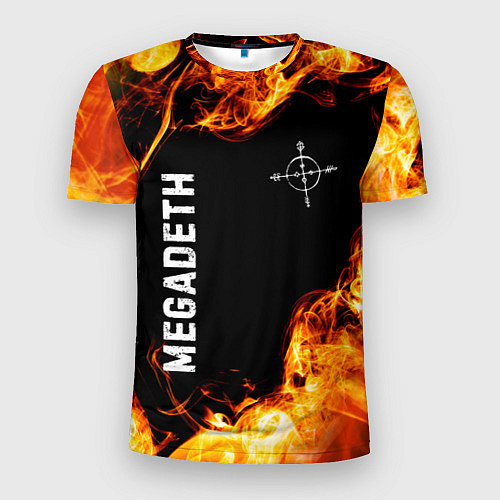 Мужская спорт-футболка Megadeth и пылающий огонь / 3D-принт – фото 1