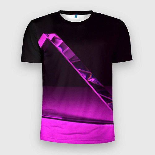 Мужская спорт-футболка Фиолетовая мрачная геометрическая фигура / 3D-принт – фото 1