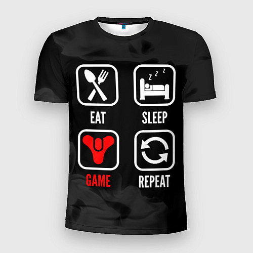 Мужская спорт-футболка Eat, sleep, Destiny, repeat / 3D-принт – фото 1