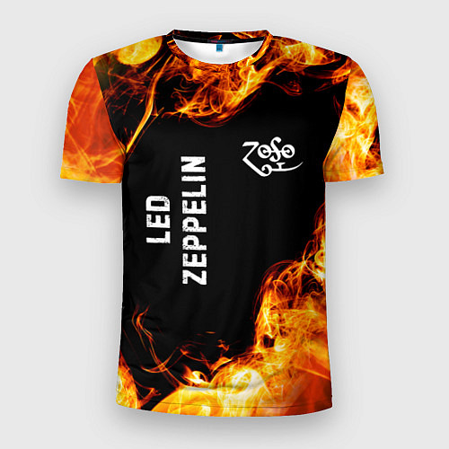 Мужская спорт-футболка Led Zeppelin и пылающий огонь / 3D-принт – фото 1