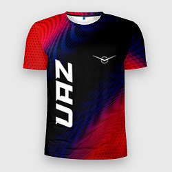Мужская спорт-футболка UAZ красный карбон