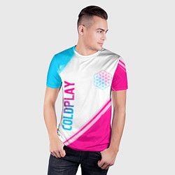 Футболка спортивная мужская Coldplay neon gradient style: надпись, символ, цвет: 3D-принт — фото 2