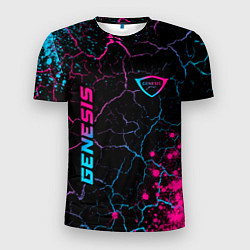 Футболка спортивная мужская Genesis - neon gradient: надпись, символ, цвет: 3D-принт