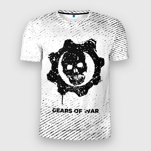 Мужская спорт-футболка Gears of War с потертостями на светлом фоне / 3D-принт – фото 1
