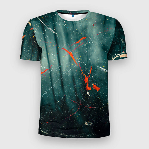 Мужская спорт-футболка Тени и краски во тьме / 3D-принт – фото 1