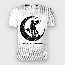 Мужская спорт-футболка Angels of Death с потертостями на светлом фоне