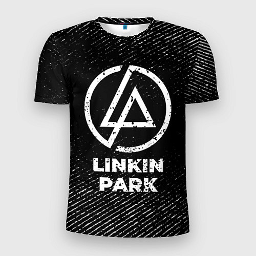 Мужская спорт-футболка Linkin Park с потертостями на темном фоне / 3D-принт – фото 1